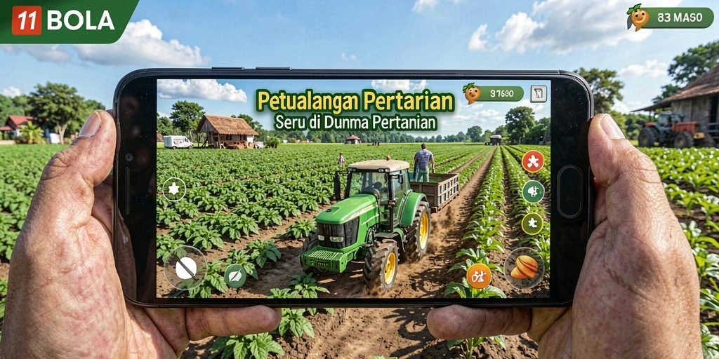 Tampilan main game pertanian yang menarik dalam 11BOLA.