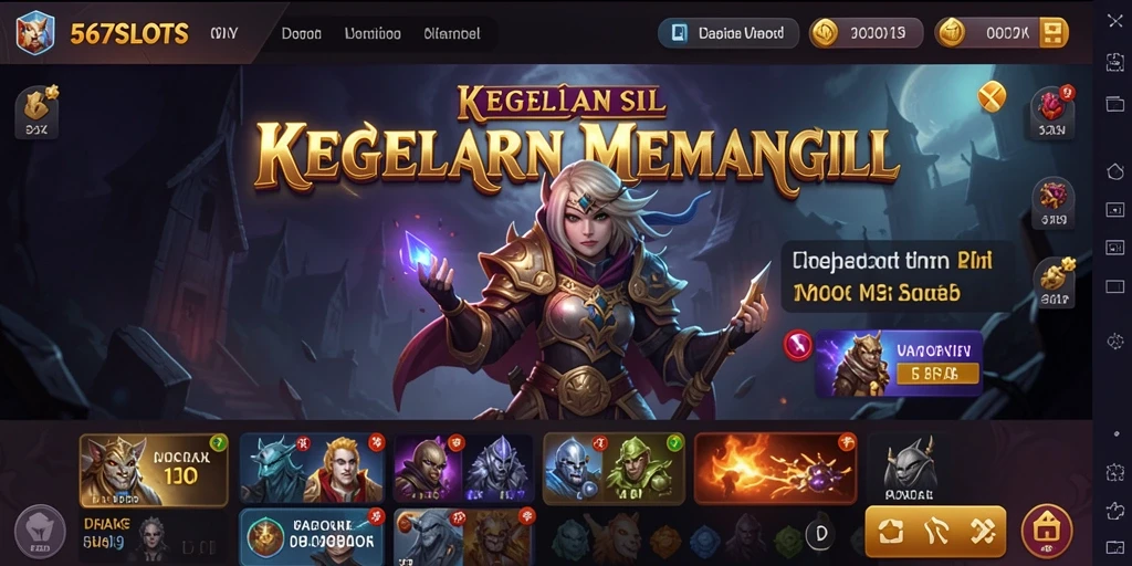 Tangkapan layar gameplay 567SLOTS menampilkan suasana menyeramkan dan garis kemenangan.