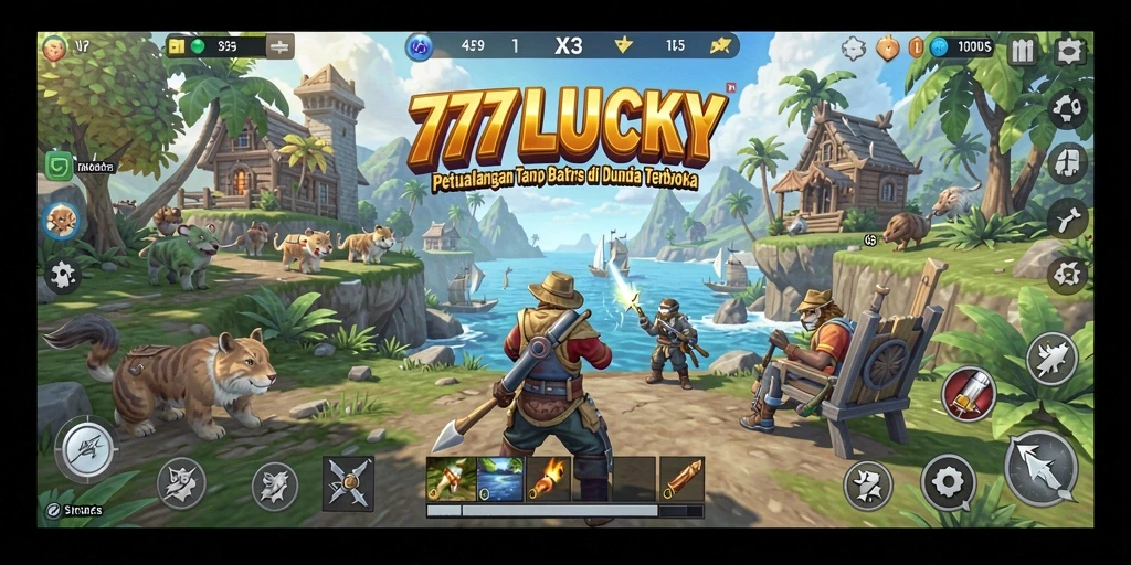Tangkapan layar yang menampilkan petualangan seru di dunia terbuka 777LUCKY.