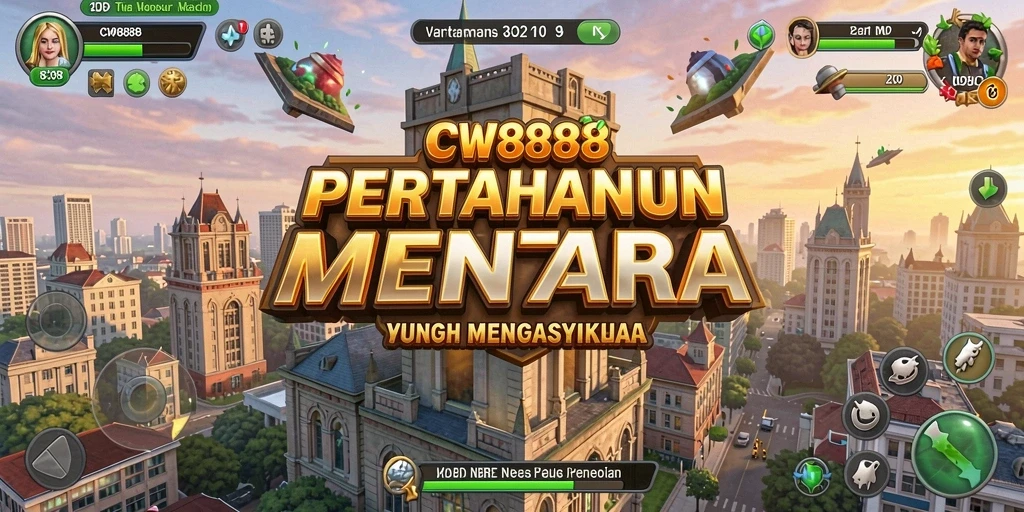Tampilan gameplay Tower Defense yang menegangkan dan strategis di CW8888.
