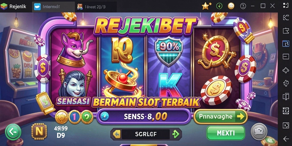Tangkapan layar gameplay menunjukkan keseruan permainan slot REJEKIBET.