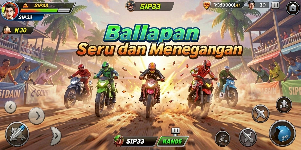 Tampilan gameplay SIP33 yang mendebarkan dalam aksi balapan.