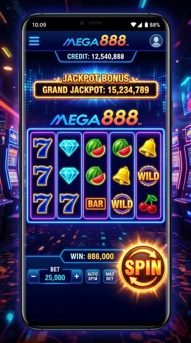 Tampilan antarmuka aplikasi mega888 yang ramah pengguna.
